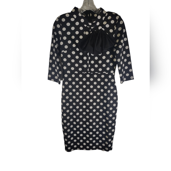 Polkadot Homeyee dress with bow size medium - Picture 1 of 5